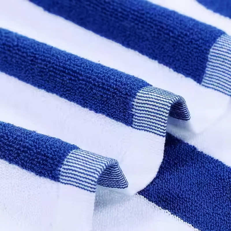 Striped Cotton Beach Towel 80X150Cm Oversized Terry Travel Sport Bath Towels For Adults Blue White Stripes Design Gym Washcloth