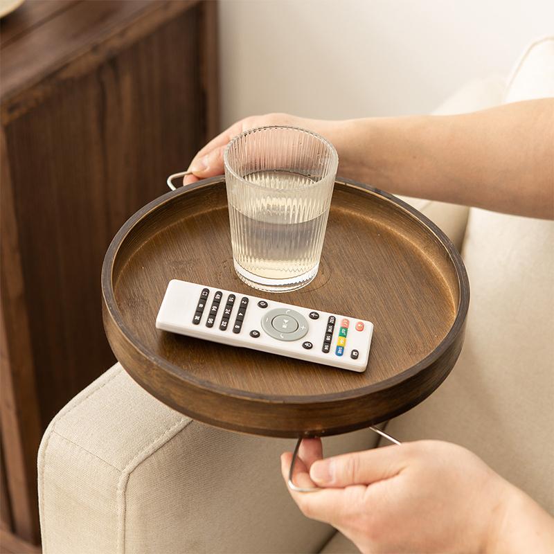 Sofa Armrest Table, Sofa Armrest Tray Table, Portable Table, Tv Table And Small Side Table Foldable Clip-On Sofa Tray