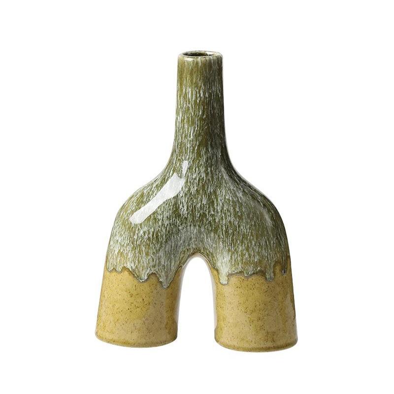 Керамическая ваза Абстрактная Глазурь, меняющая цвет в печи Керамическое ремесло Аксессуары для цветочных композиций Ваза для цветов Домашний декор