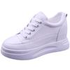 Fashion 7cm Hidden Heels Women Platform Wedge Sneakers Ladies Leather White BLACK Shoes Female Tenis Feminino Casual 40