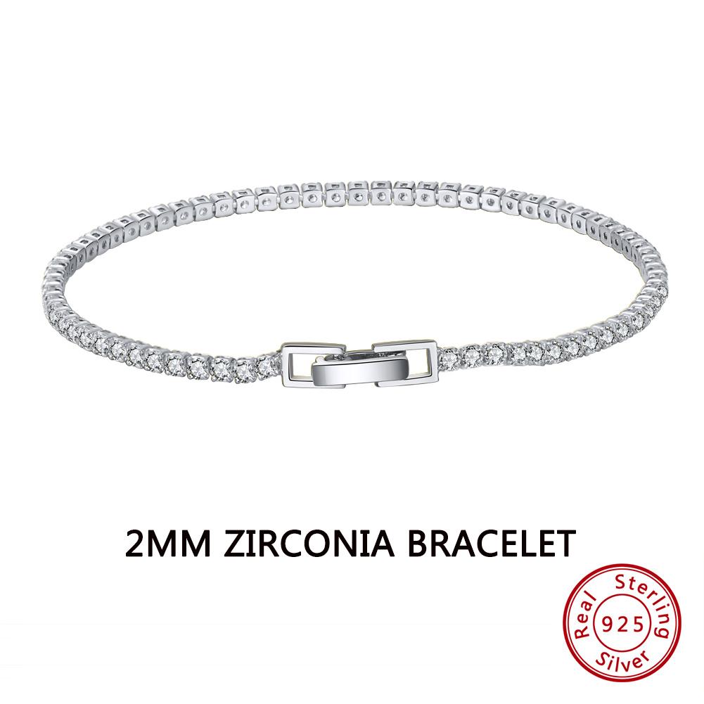 ORSA JEWELS Оригинальные браслеты-цепочки из стерлингового серебра 925 пробы, теннисные, с паве из прозрачных кубических циркониев, 14K, для девочек, на вечеринку, SB61