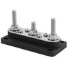 Power Distribution Block with Cover M8 Terminal Stud M4 Terminal Screw 12‑48V 150A for Cars Trucks RVs Boats Black