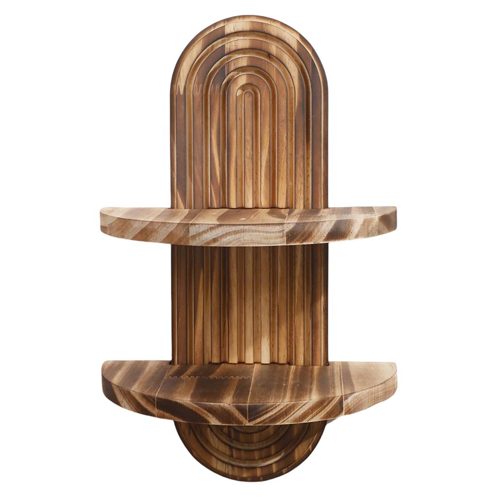 Деревянная настенная полка овальной формы, винтажная стойка для хранения, арочная плавающая полка, органайзеры для спальни, гостиной, прачечной