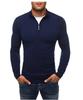 Men's Casual Zipper High Neck Pullover Long Sleeve Fashionable Casual Solid Color Knitted Sweatshirt