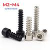 M2 M2.6 M3 M4 Черный никелированный углеродистая сталь Винт с шестигранной головкой и внутренним шестигранником самонарезающий винт Винты под ключ Аллена Плоский хвостовик