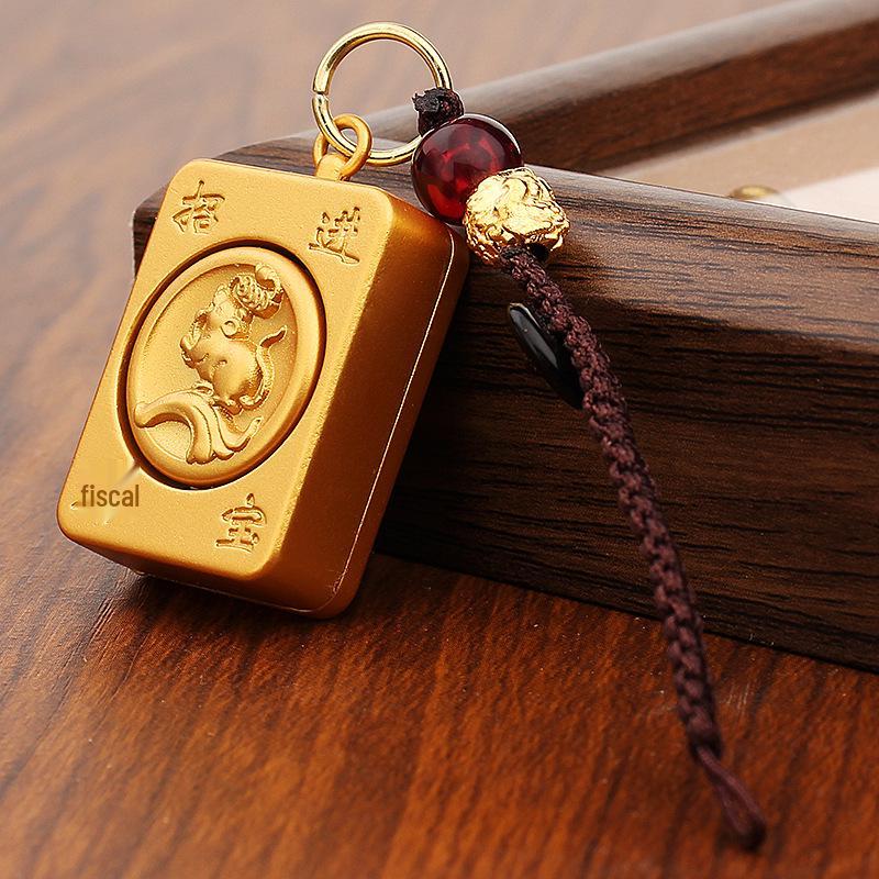 2025 Year of the Snake Spinning Key Charm Pendant for Men