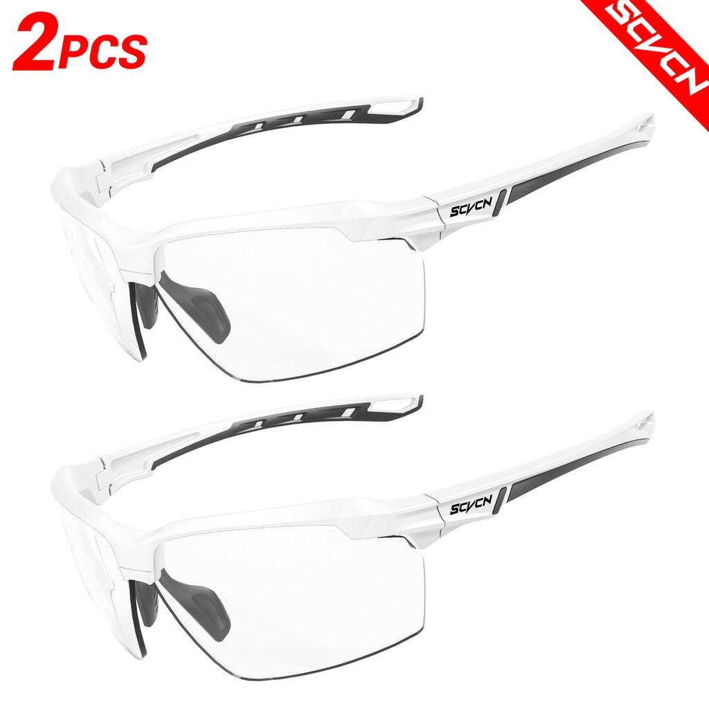 SCVCN Photochromic 2-pack Cycling Glasses Explosion Proof Hunting Outdoor Bicycle Sports Running Sunglasses Tactical Goggles
