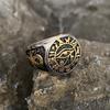 Classic Egyptian Eye of Horus Stainless Steel Ring Gothic Gift for Men Geometric Jewelry Punk Metal Retro Accessories
