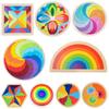 Rainbow Jigsaw Children Wooden Toys 3D Puzzle Montessori Educational Geometric Tangram Creativity Imagination Mandala Blocks Toy