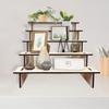5-Tier Wooden Display Stand Tabletop Multi-tier Storage Rack Tiered Display Riser Stand