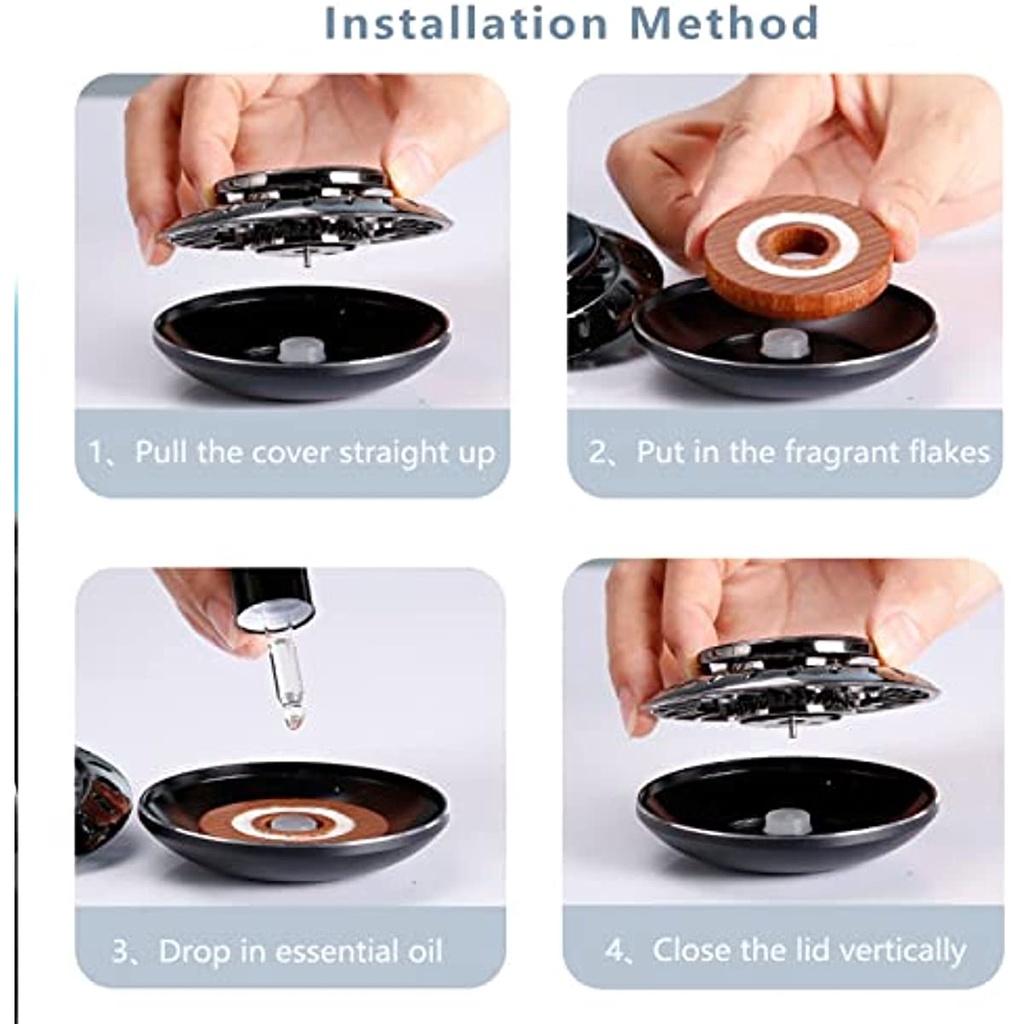 Освежитель воздуха для автомобиля Ароматерапия для автомобиля Вращающийся масляный диффузор на солнечной энергии Украшение автомобиля Домашний офис Автомобиль на один день 1 шт. Буковые хлопья + 2 бутылки одеколона Es