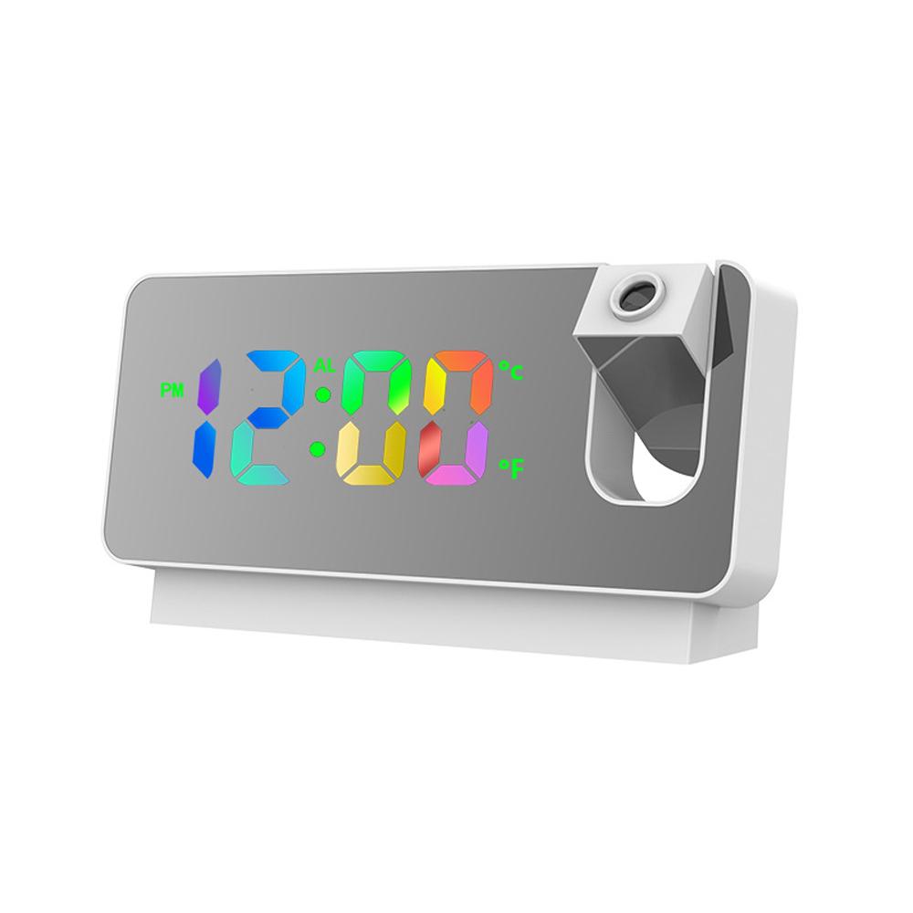 Projection Alarm Clock Digital Clock with 180 Degrees Rotatable Projector Clear Colorful Large LED Display