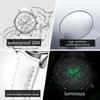 Women's Watches Fashion Elegant Diamond Bezel Watch for Ladies Soft Leather Strap Waterproof Luminous Chronograph