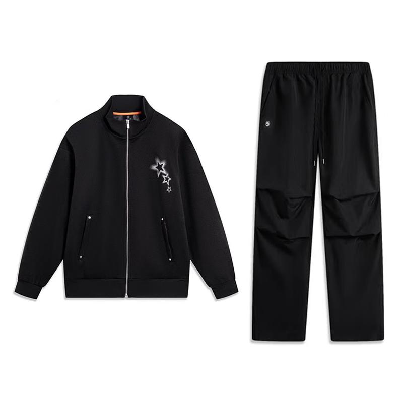 Li-Ning Принт букв Модный Свободный Дышащий Удобный Универсальный Жакет со стойкой воротником Повседневный Спортивный костюм Унисекс Куртка AJDT767-1-AYKU5-3