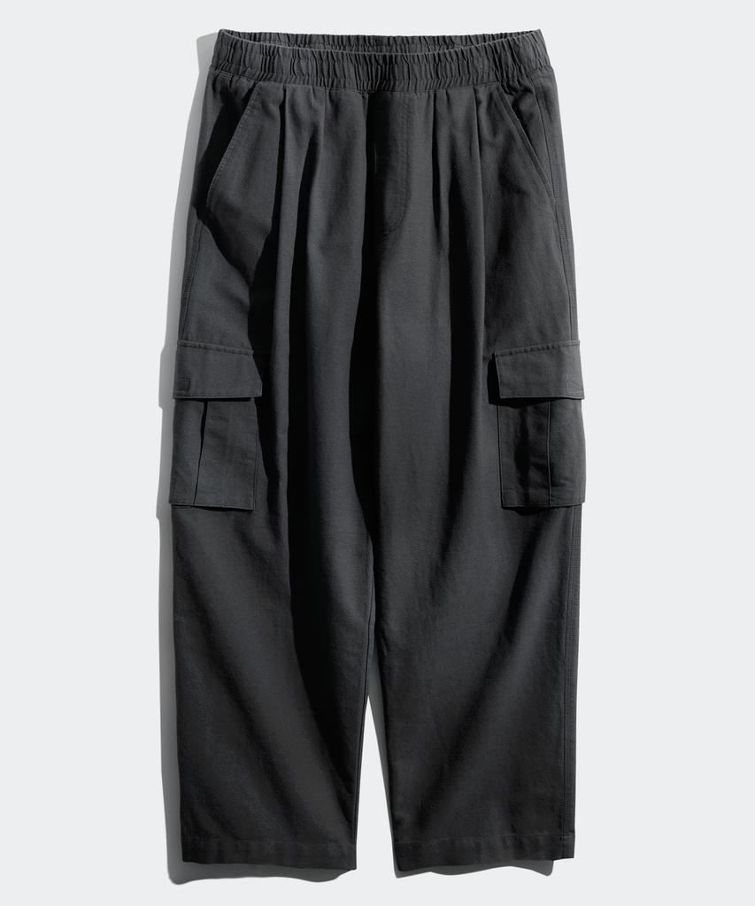 PERSTEP Cool Mix Wide Linen-Like Cargo Long Pants Charcoal Smlp4561