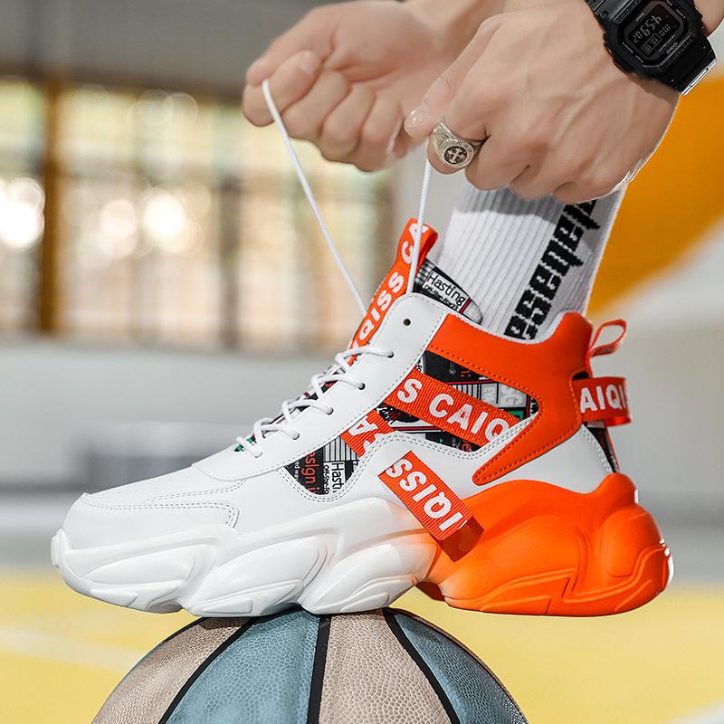 Мужские баскетбольные кроссовки с высоким берцем — осенняя спортивная, беговая и повседневная одежда 2022 года с мягкой подошвой.