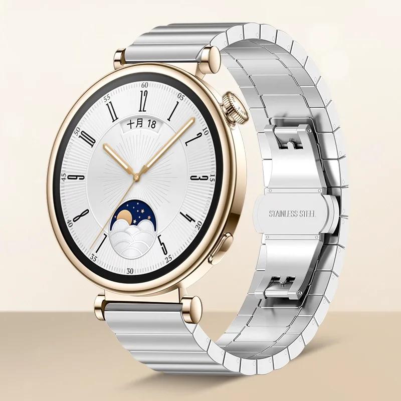 18-мм браслет из нержавеющей стали для Huawei Watch GT5/GT4 41 мм GT5 Pro 42 мм Металлический женский браслет Ремешок Huawei Watch GT6 41 мм
