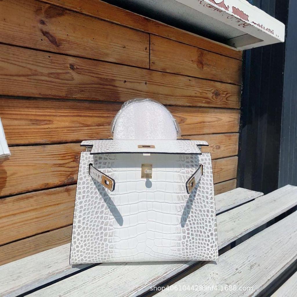 Гималайская второго поколения 25 см натуральная кожа тиснение под крокодила женская модная сумка через плечо
