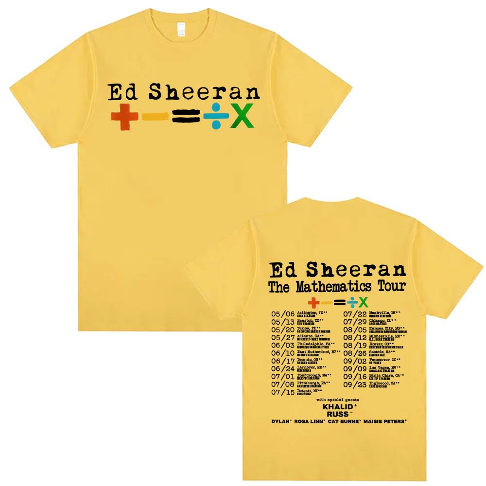 Mathematics Tour Double Sided Graphic Tee Music Concert Date Print Y2k Oversized Unisex Fan Summer Short Sleeve Streetwear Top