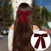 Бархатная заколка для волос с бантом, милая, элегантная, однотонная, для женщин, для девочек-подростков, черный, красный, с бантом, зажим с уткой, заколка, аксессуары для волос, подарок на день рождения