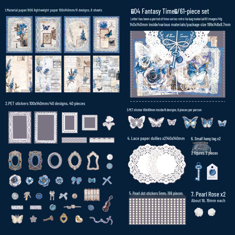 Счастливая лента кружево ита-бэг: Красный бумажный фон, наклейки для красоты и дырокол