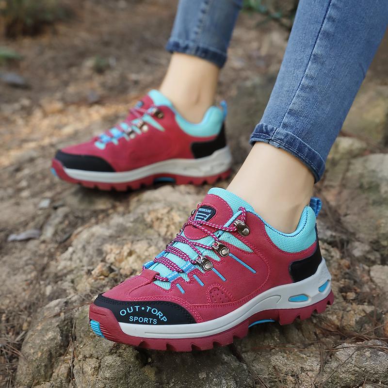 Suede Men Hiking Shoes Outdoor Trail Trekking Sneakers Men Non Slip Breathable Climbing Shoes Men Mountain Sports Shoes