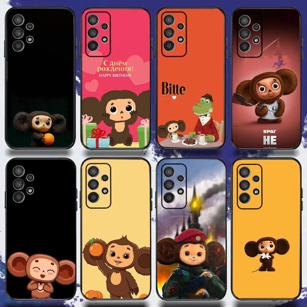 Чехол для телефона Чебурашка C для Samsung S24, S21, S22, S23, S30, Ultra, S20, Plus, Fe, Lite, Note, 10, 9, 5G Черный Мягкий Чехол