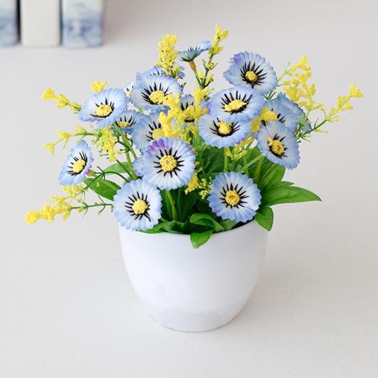 Artificial Flower Pot Chrysanthemum Desktop Decor Plastic Everlasting Fake Potted Plant