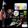 Fishing Spinning Rod Reel Tackle Kit Fishing Line Hooks Baits Rubbers Set Children Fishing Tackle
