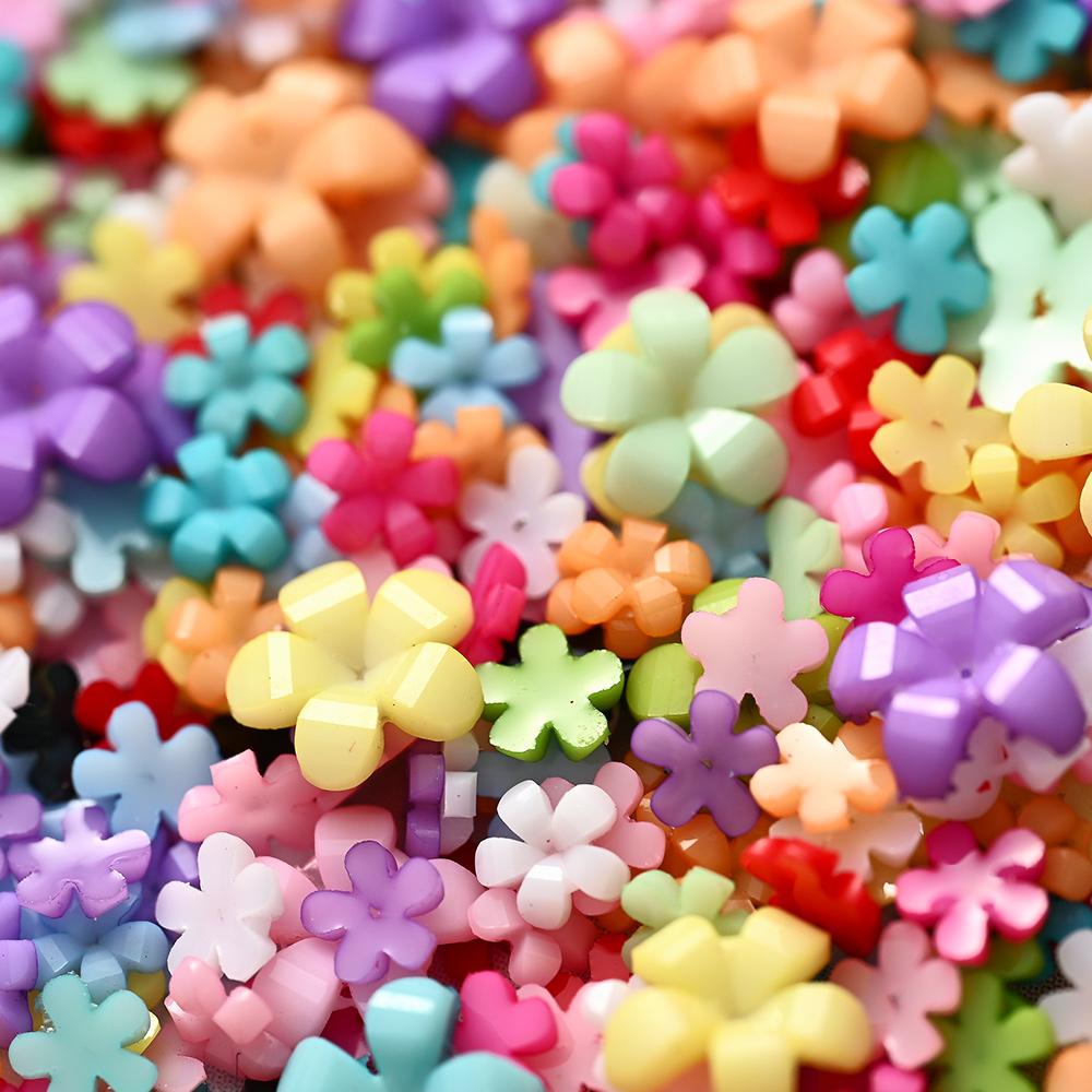 100 шт./пакет 3D акриловые цветы для ногтей подвески смешанного размера цвета украшения для ногтей стразы цветочки ювелирные изделия DIY аксессуары для ногтей