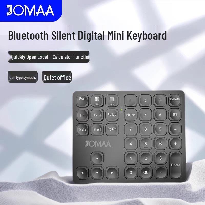 JOMAA Беспроводная перезаряжаемая цифровая клавиатура Dual Bluetooth для офиса и финансов