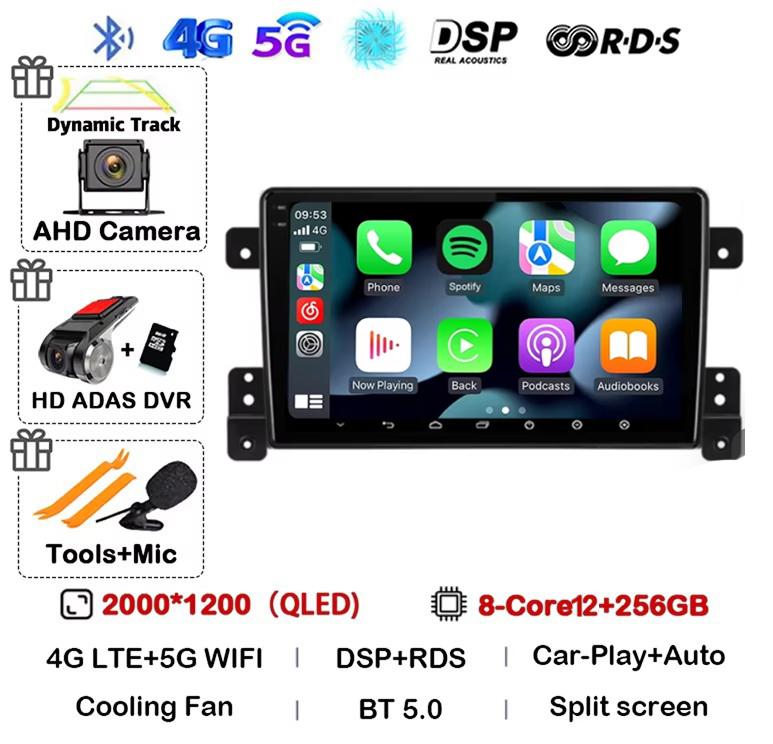 Android 14 Carplay Auto 4G+WiFi DSP для Suzuki Grand Vitara 2005-2015 Автомобильный радиоприемник Мультимедиа Видеоплеер GPS Головное устройство Стерео BT