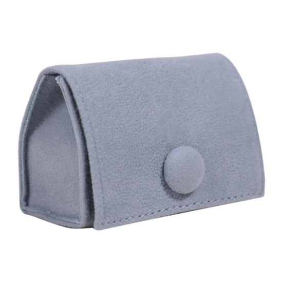 Mini Jewelry Box Elegant Luxury Soft Velvet Portable Solid Color Snap Button Travel Ear Studs Earrings Finger Ring Organizer Bag Holder Container Case