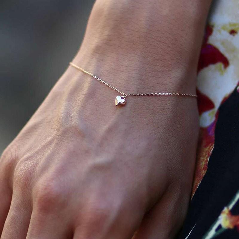 Простой браслет с персиковым сердцем для девушек – Идеальный подарок для девушки