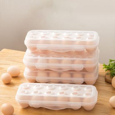 Plastic 12/18 Grids Egg Tray Snap-on Egg Fresh-keeping Case Durable Egg Storage Box for Home