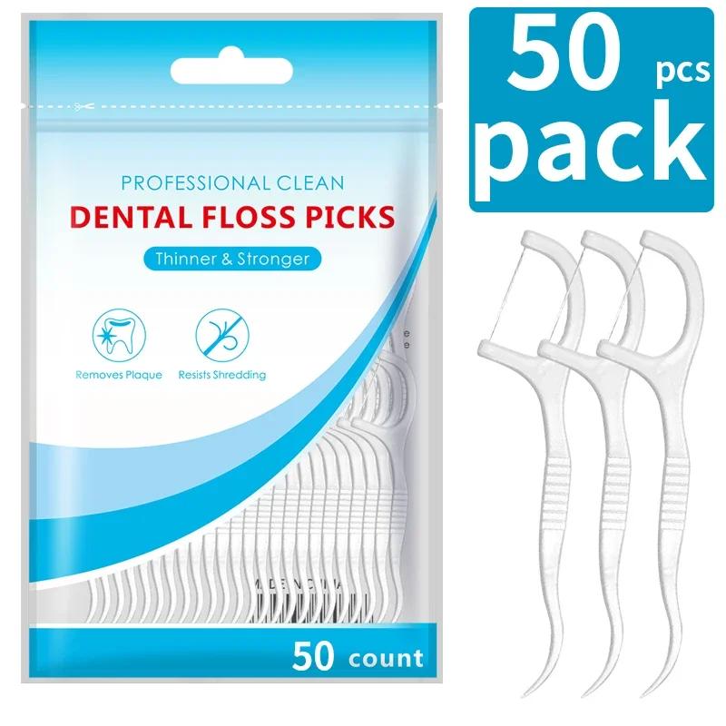 600/300/150/50pcs Dental Floss Picks Toothpicks With Thread fil dentairehilo dental flosser Tooth Threads Teeth Cleaning