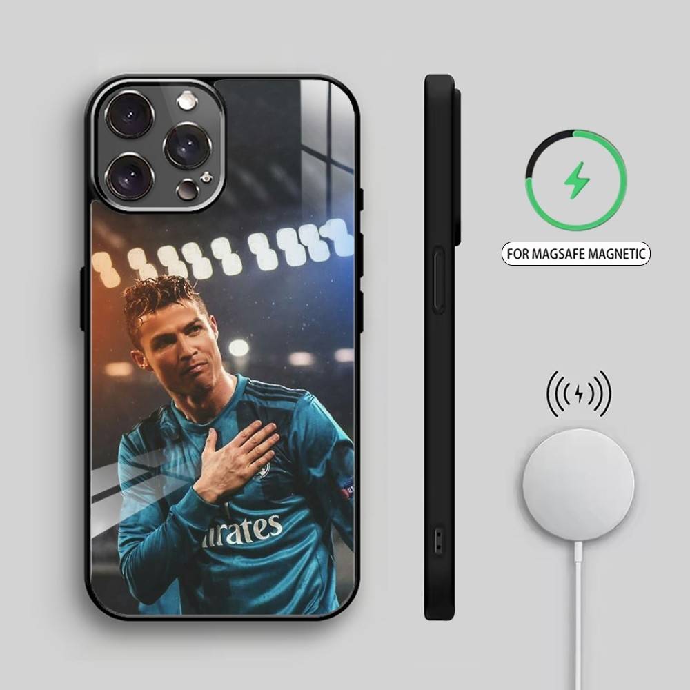 Чехол для телефона Футбольная звезда К-Криштиану Роналду Для iPhone17,16,15,14,13,12,11 Plus,Pro Max Магнитный Для Magsafe Беспроводная Зарядка