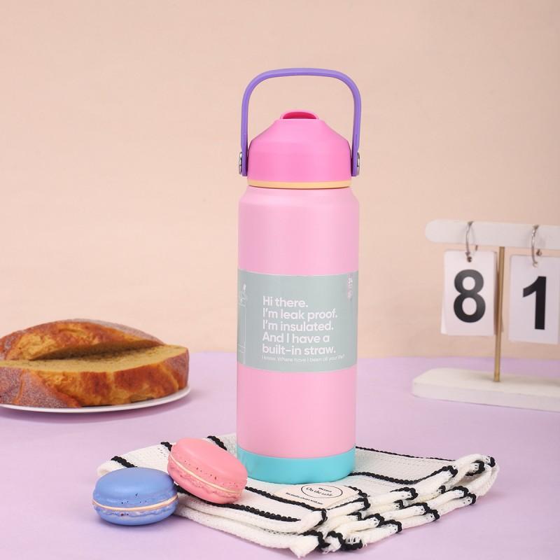 Pastel Color Stainless Steel Vacuum Insulated Travel Tumbler With Straw Lid 24oz Portable Thermos Women Men Outdoor Office