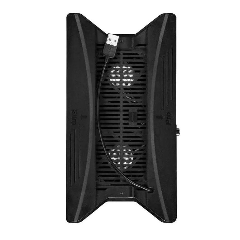 3 USB Hub 2.0 Dual Cooling Fan Station Vertical Stand for PlayStation PS4 Pro