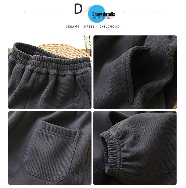 Модные вышитые спортивные штаны для мальчиков 2025: Весенне-осенние модные длинные брюки, повседневные брюки в корейском стиле с однотонным принтом букв