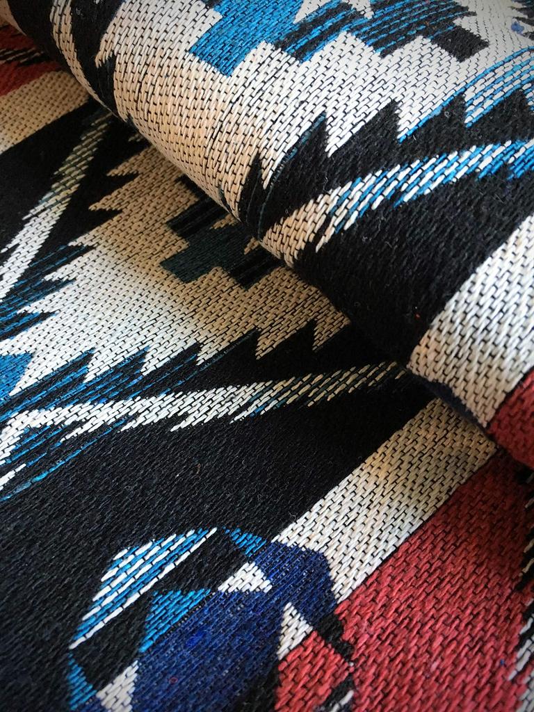 Ethnic Striped Fabric Native American Craft Handmade Bag Denim Crafts Break Fabric, 2m, Scraps, Pattern, Ortega, Supplies, Making, Remake, (Day