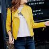 Yellow Women's HOT Fashionable Pure Genuine Lambskin Leather Jacket Outdoor Coat