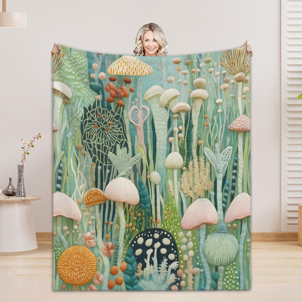 1PC Floral Flannel Blanket 3D Printed Blanket For Office Home Camping Nap Leisure Blankets Birthday Gifts For Girls Home Decor