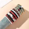 5 Pcs Bohemian Bracelets Polymer Clay Multi-layer Stacking Heart Beads Contrast Color