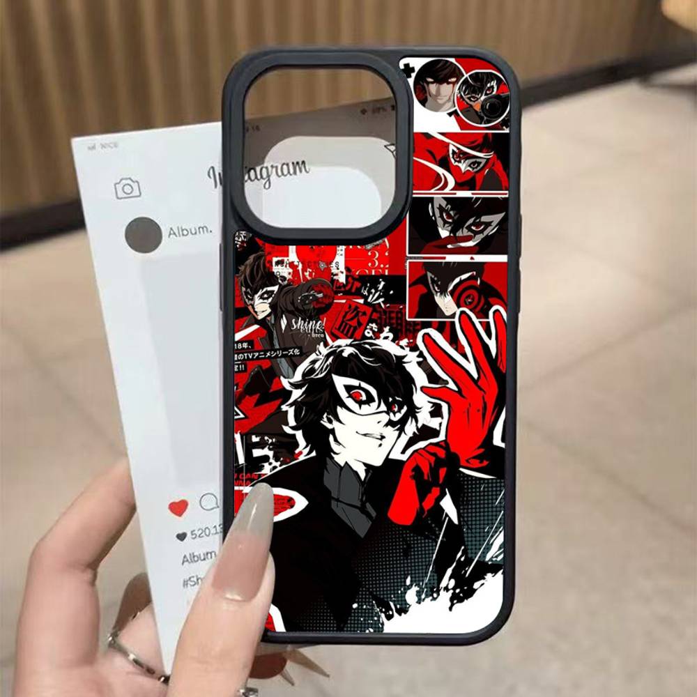 Игровой чехол P-Persona 5 Cool Black из силикона и твердого пластика для iPhone 17 Air 16 15 14 13 12 11 Pro Max PC TPU
