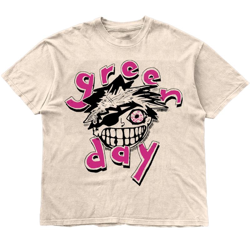 2026 New Green Day Green Day Band THE SAVIORS TOUR Cartoon Rock Mens Short TShirt Harajuku Mens Comfortable Breathable T Shirt