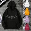 Hot Casual Versatile Loose Hooded Moon Sweater Fleece Jacket Women's Clothing