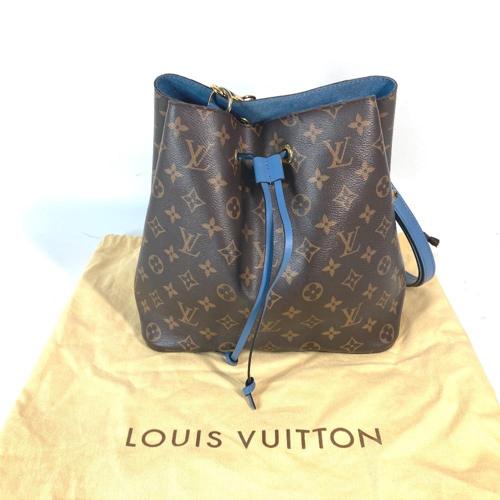 Louis Vuitton M43569 Сумка-ведро Monogram Neonoe Наплечная сумка Коричневый x синий