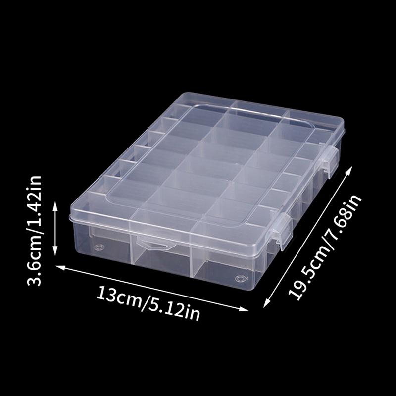Прозрачный ящик для хранения с 24 сетками, пластиковый органайзер для вышивки нитью, бобины, бисер