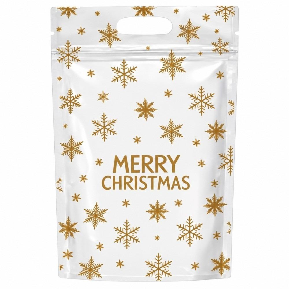 50pcs Stand-up Design Christmas Sealing Bags Plastic Packaging Bags Gift Wrapping Bags Xmas Holiday